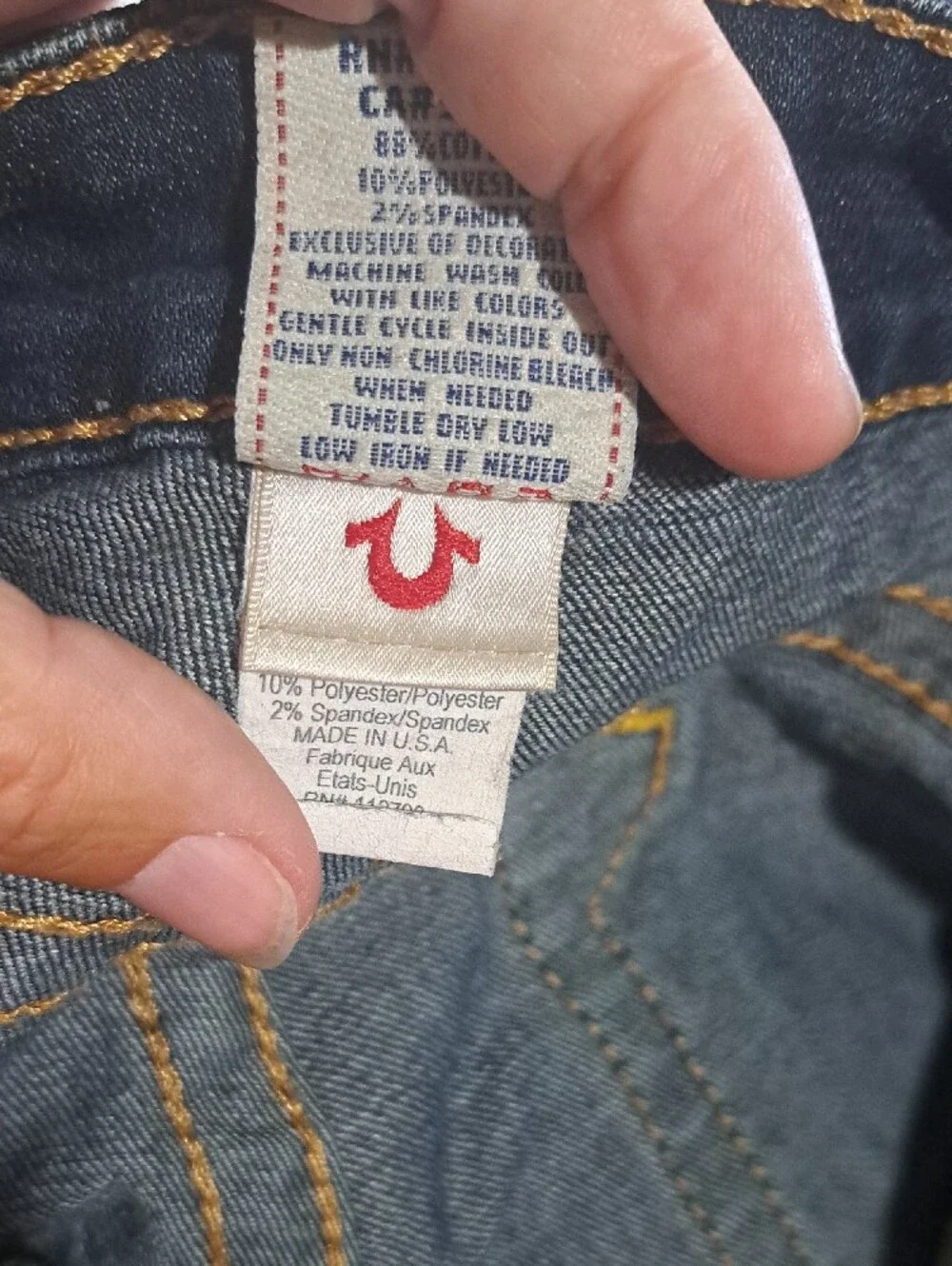 Vintage True Religion Dark Blue Denim Skinny Jeans - Label Detail Y2K - Picture 5 of 9